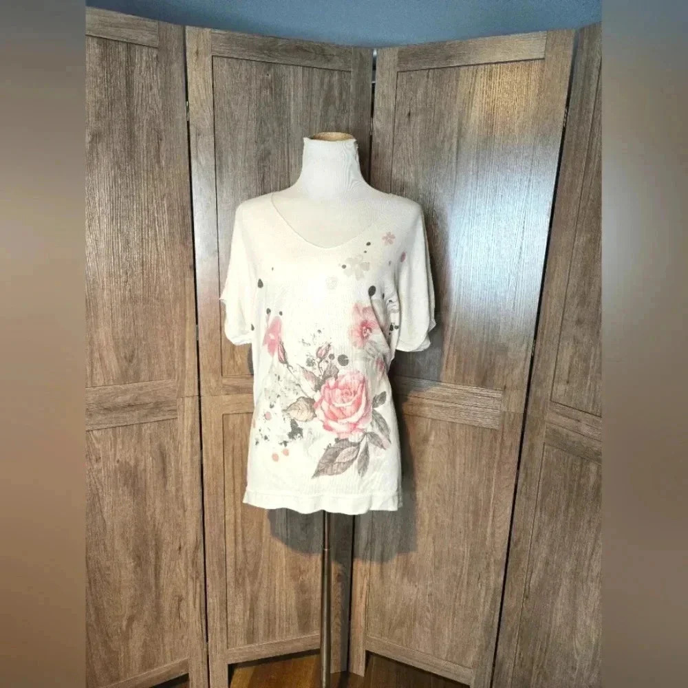 Women casual flower top blouse tunic